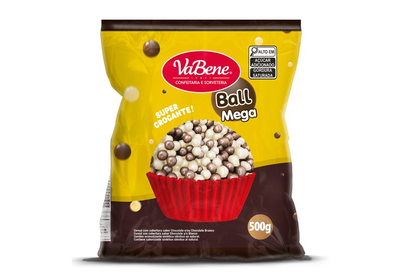 Cereal Mega Ball Misto Chocolate Branco e Ao Leite VaBene