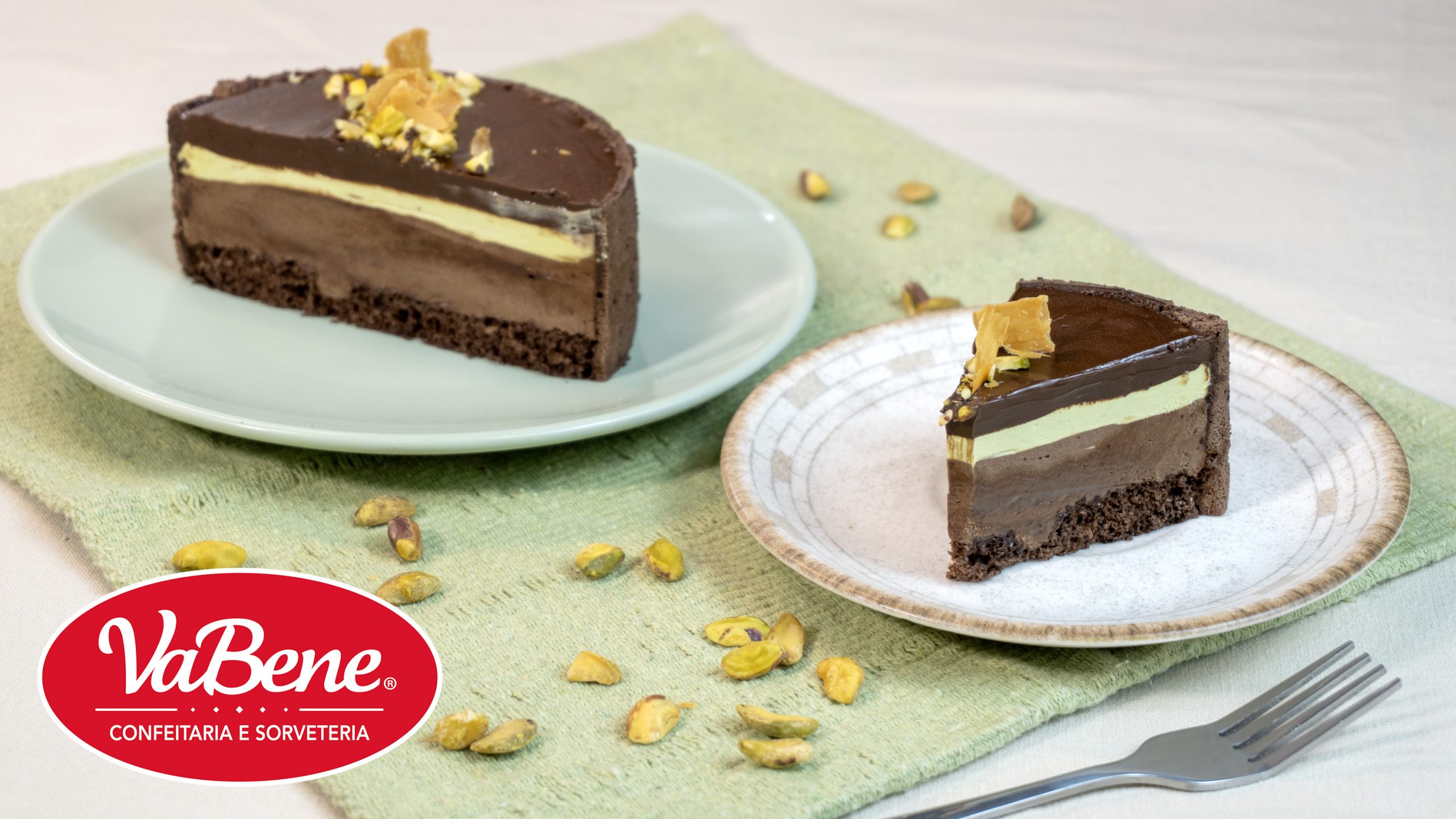 Receita Torta de Chocolate com Pistache Receituário de Saborizantes em Pó VaBene
