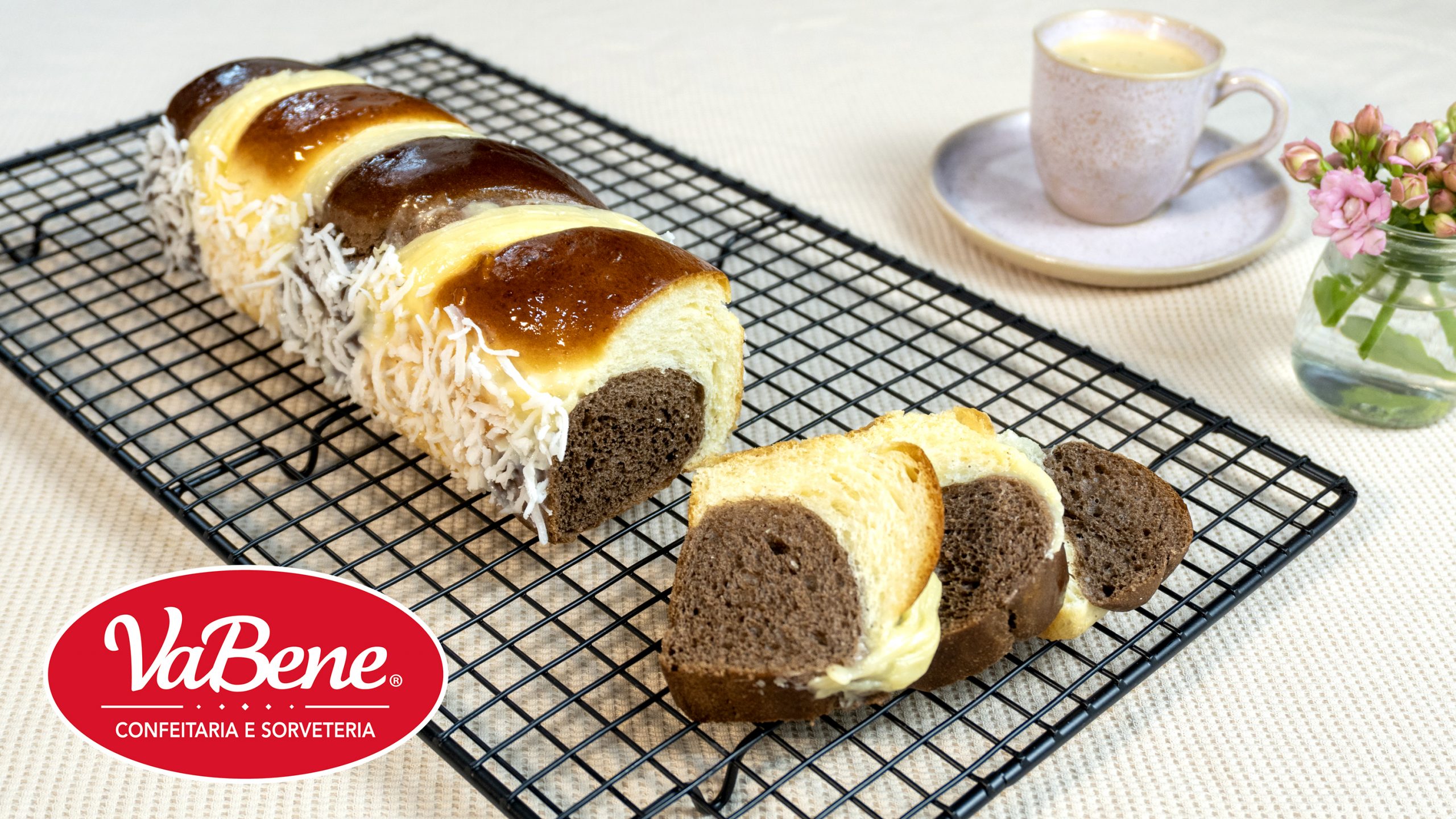 Receita Pão Doce Chocolate e Coco Receituário Saborizantes em Pó